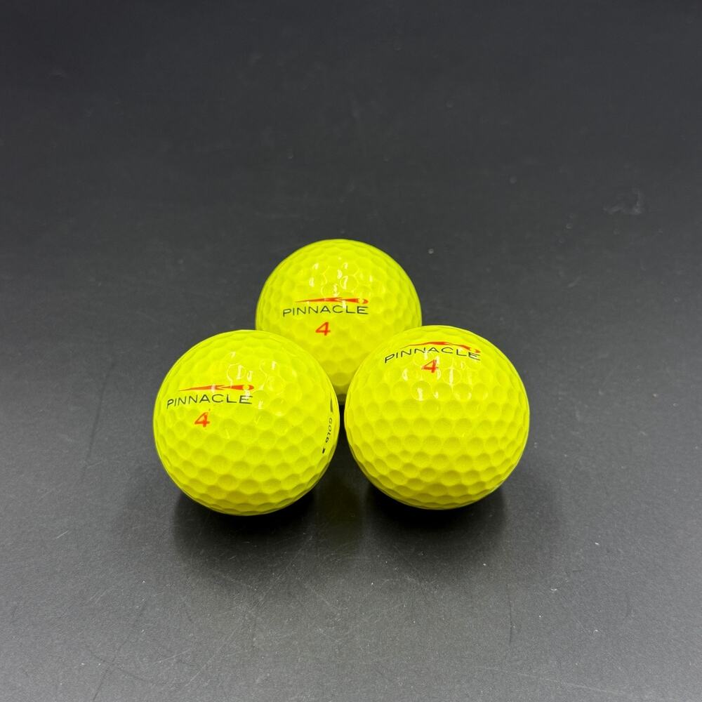 Yellow Pinnacle 4 Gold Golf Balls Set of 3